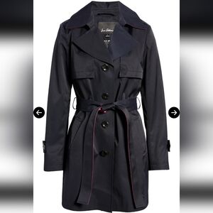 Navy And Pink Colorblock Trench